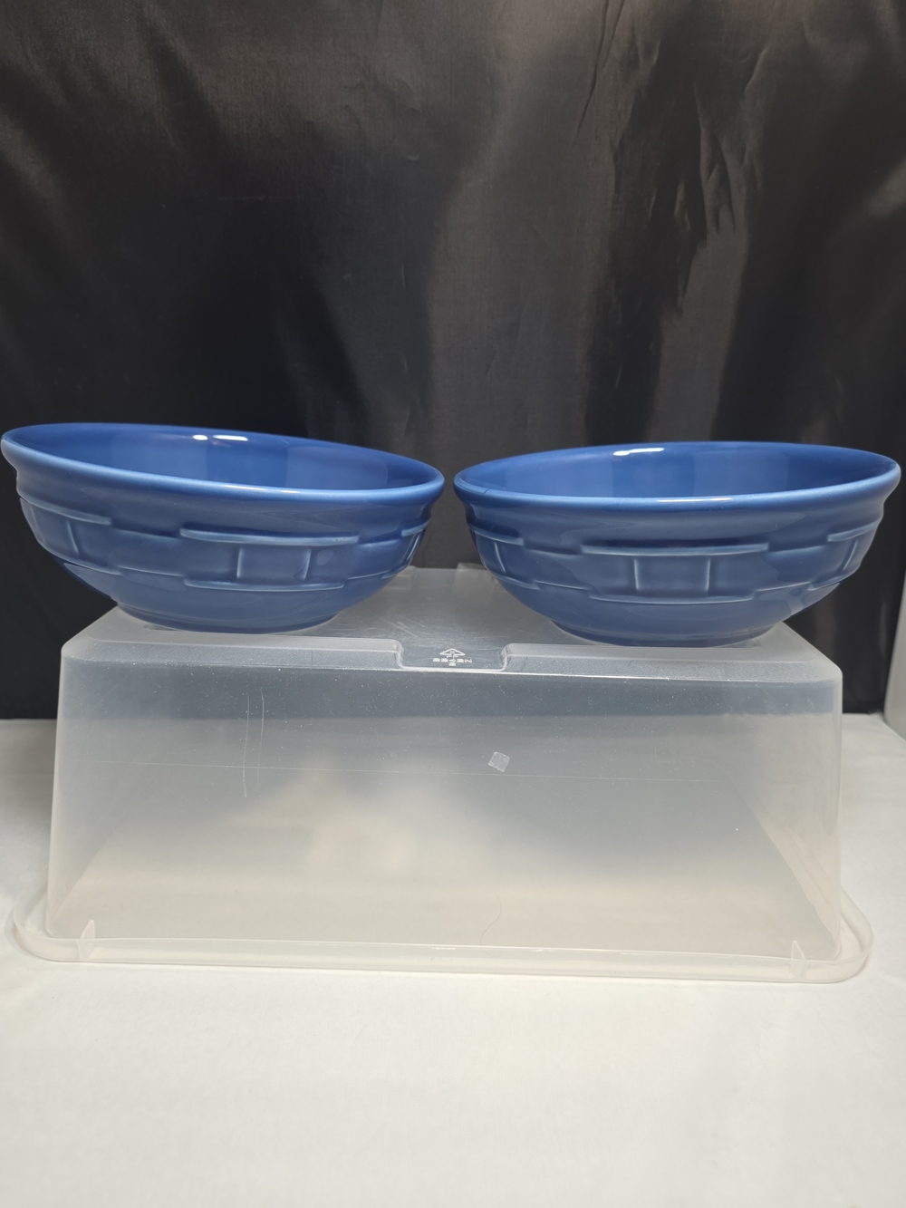 Longaberger Pottery Woven Traditions Cornflower Soup Cereal Bowls Set of 2
